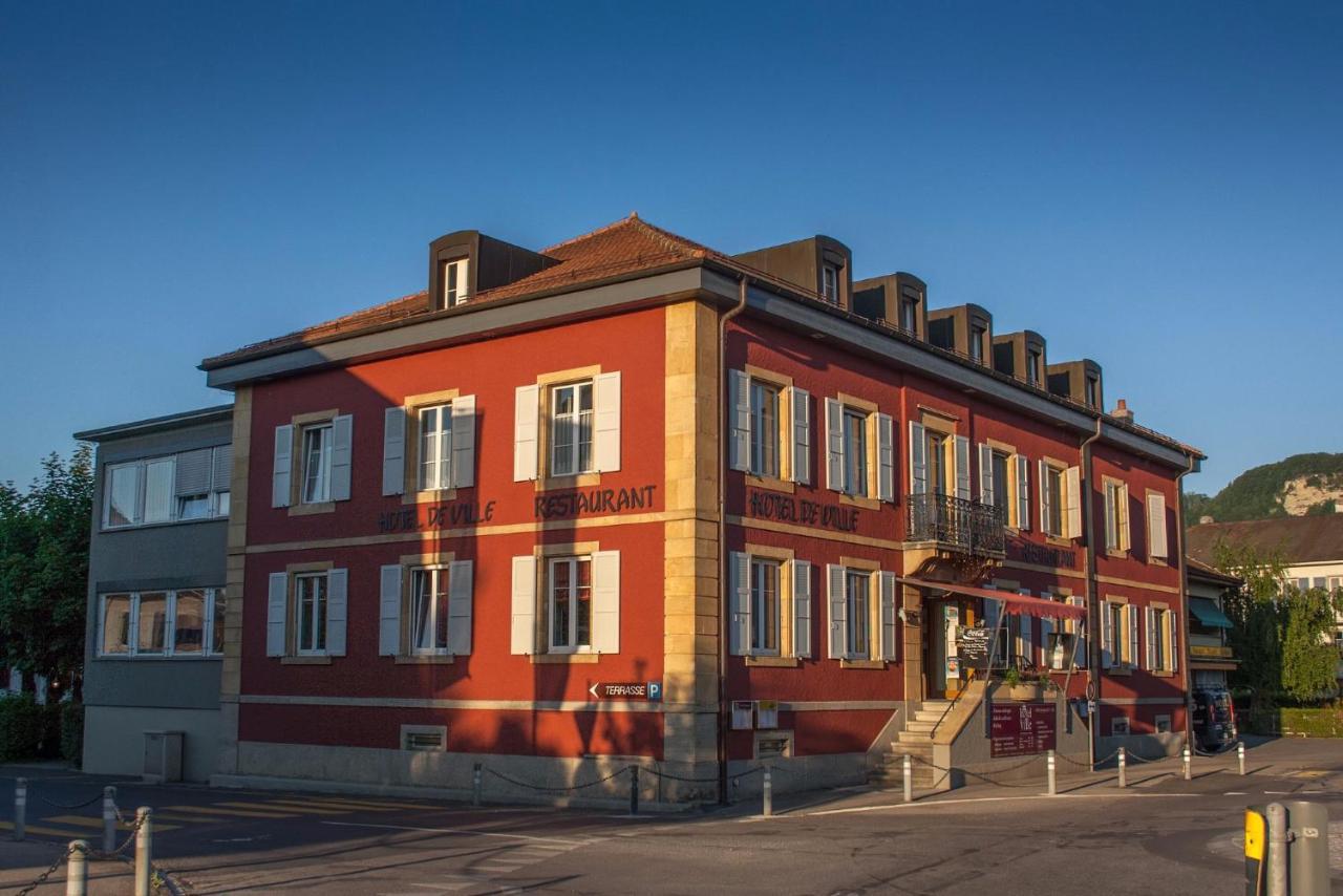 Hotel De Ville D'Yvonand Bagian luar foto